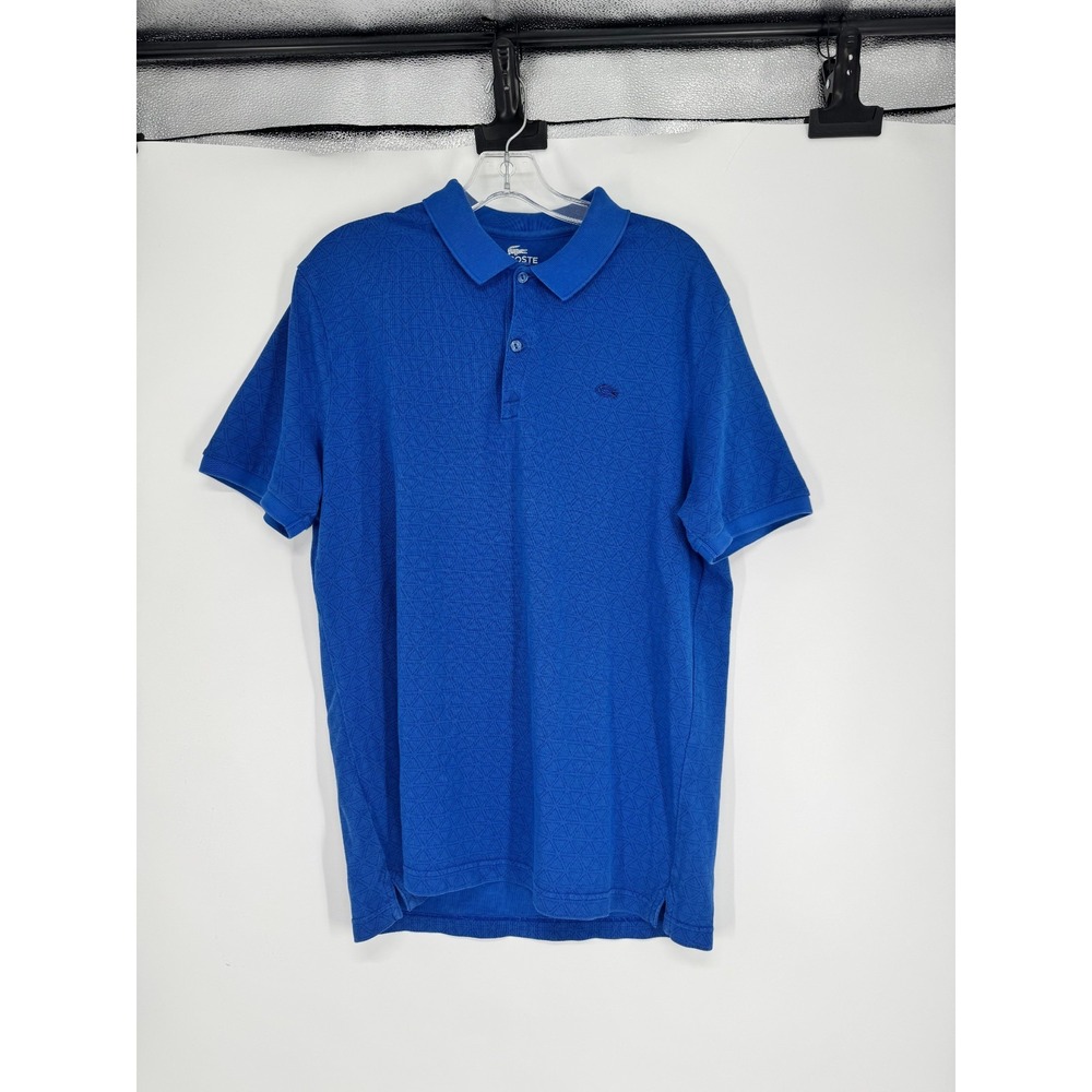 Lacoste Polo Shirt Mens Size Large 5 Geometric All Over Print Short Sleeve AOP
